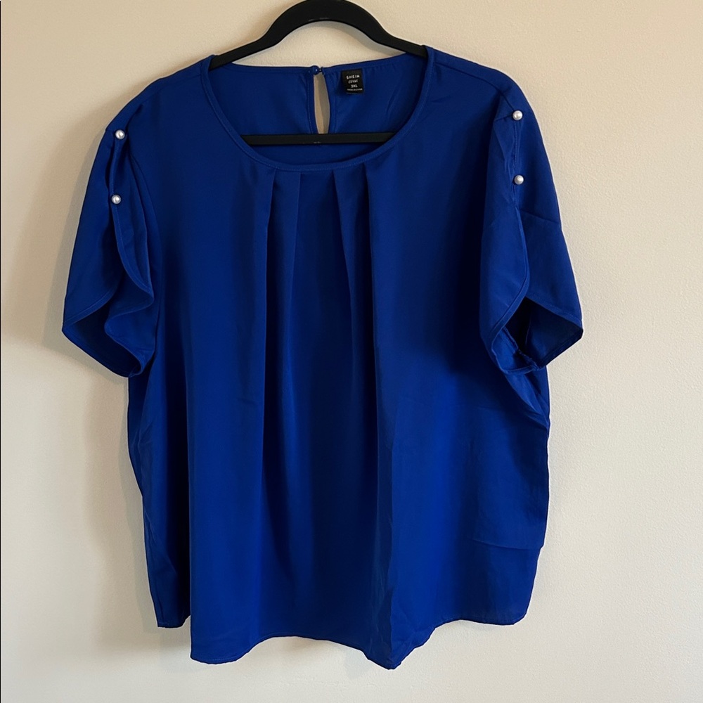 Plus - Royal Blue Blouse - 3X / 18